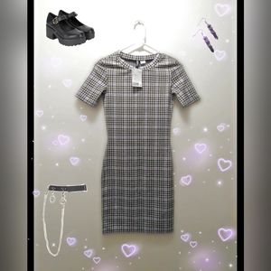 H&M Divided Houndstooth Dress XS